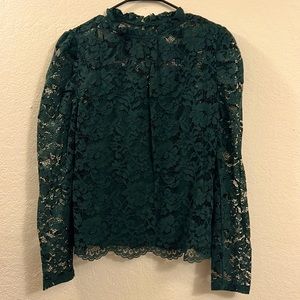 Large Hunter Green Lace Blouse